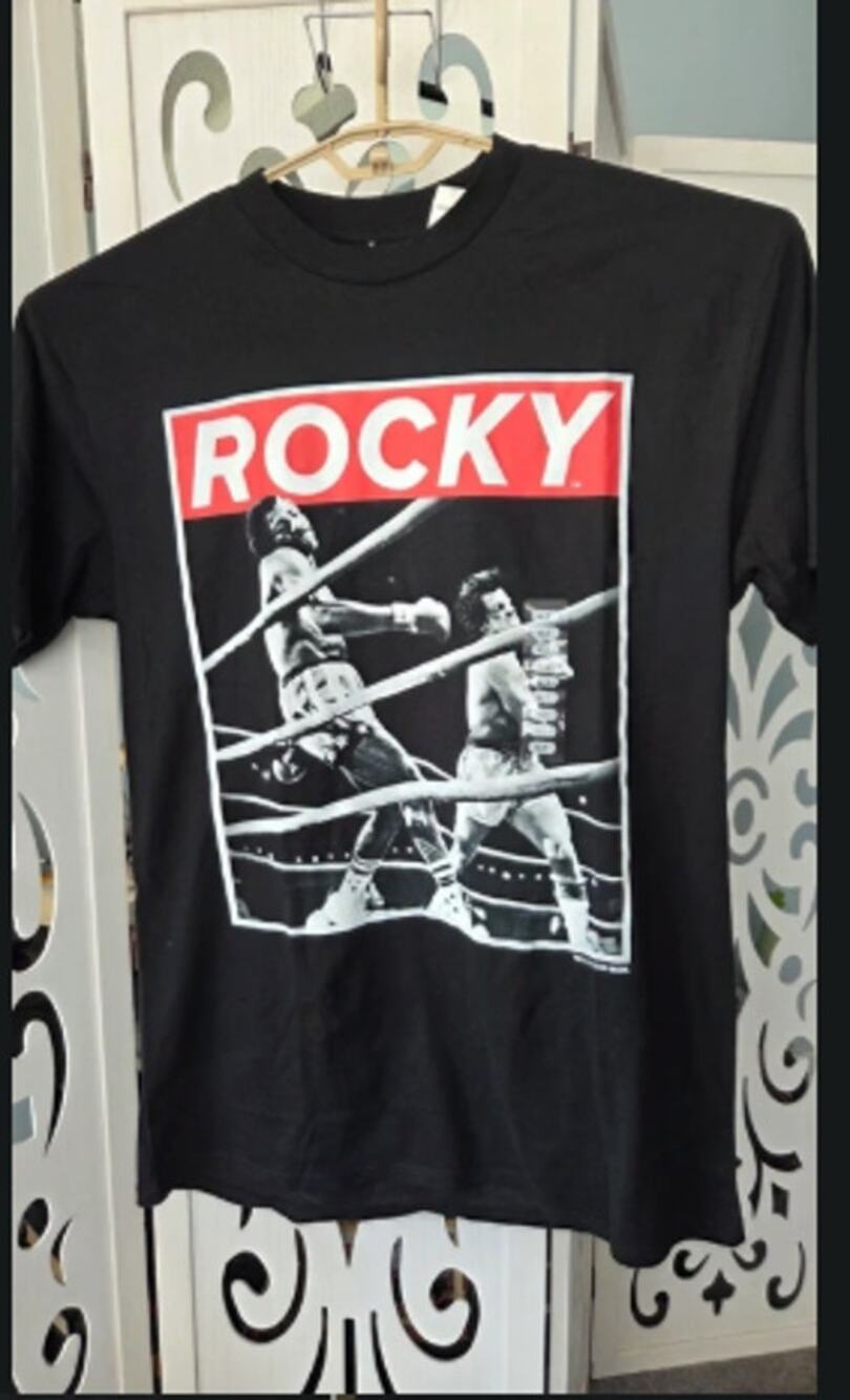 Rocky Balboa vs Apollo Creed Graphic T-Shirt Mens xlt Black Movie Tee MGM nwt